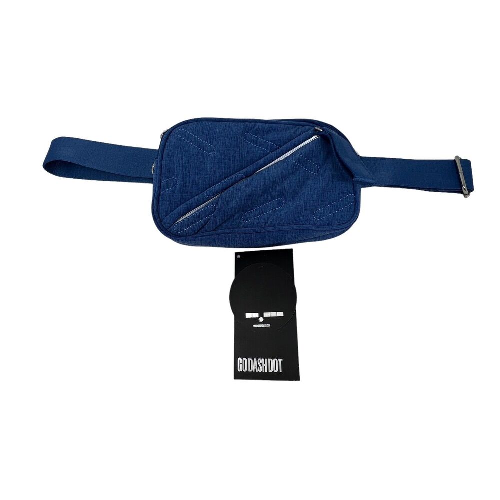 New Go Dash Dot‎ Blue Quilted Crossbody Convertible Waist Bag Purse